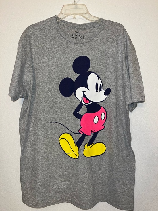 Disney Other - Disney Mickey Mouse Graphic Tee - Gray with Pink & Yellow